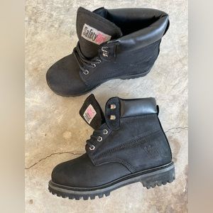 Safety Girl Women's Boot Leather Steel Toe Size 6.5 Black.